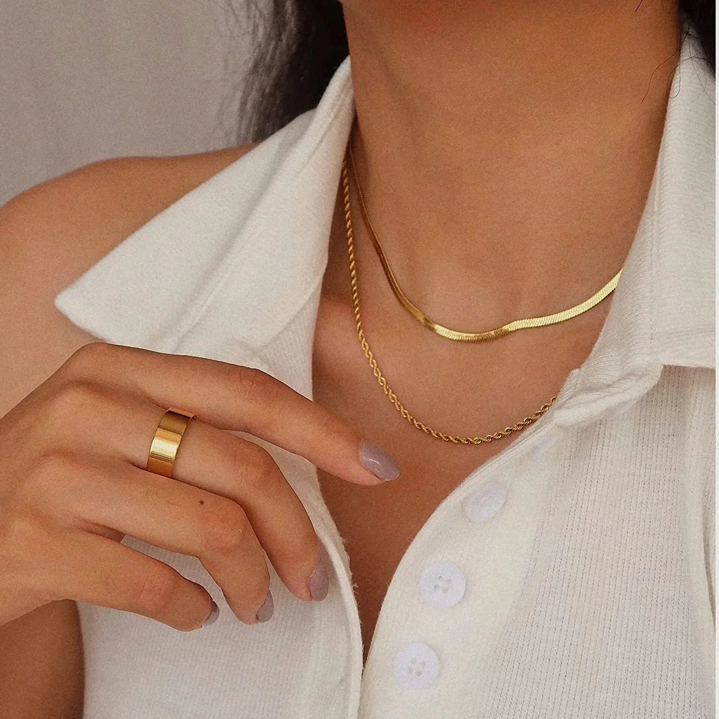 Ludovica Layered Gold Chain Necklace